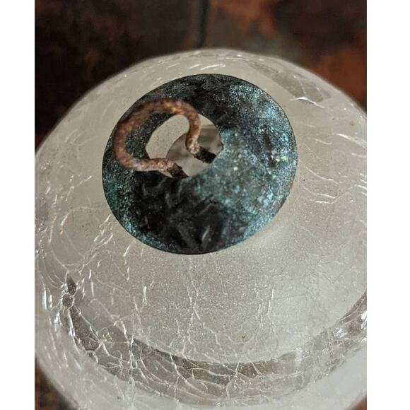 Crackle Christmas Ornament with Brass Top - Picture 4 of 6